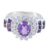 Alejandra Boho Purple Gemstone Ring with Silver Details